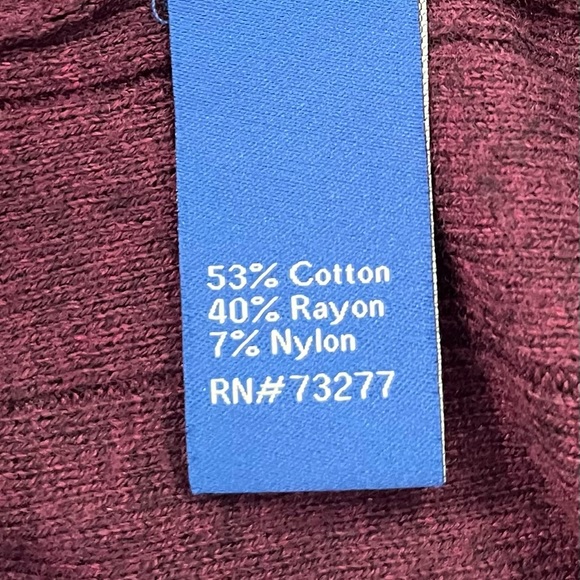 Apt. 9 Open Cardigan Sweater 1X Purple Ridged Tight Knit Long Sleeved - Picture 5 of 6